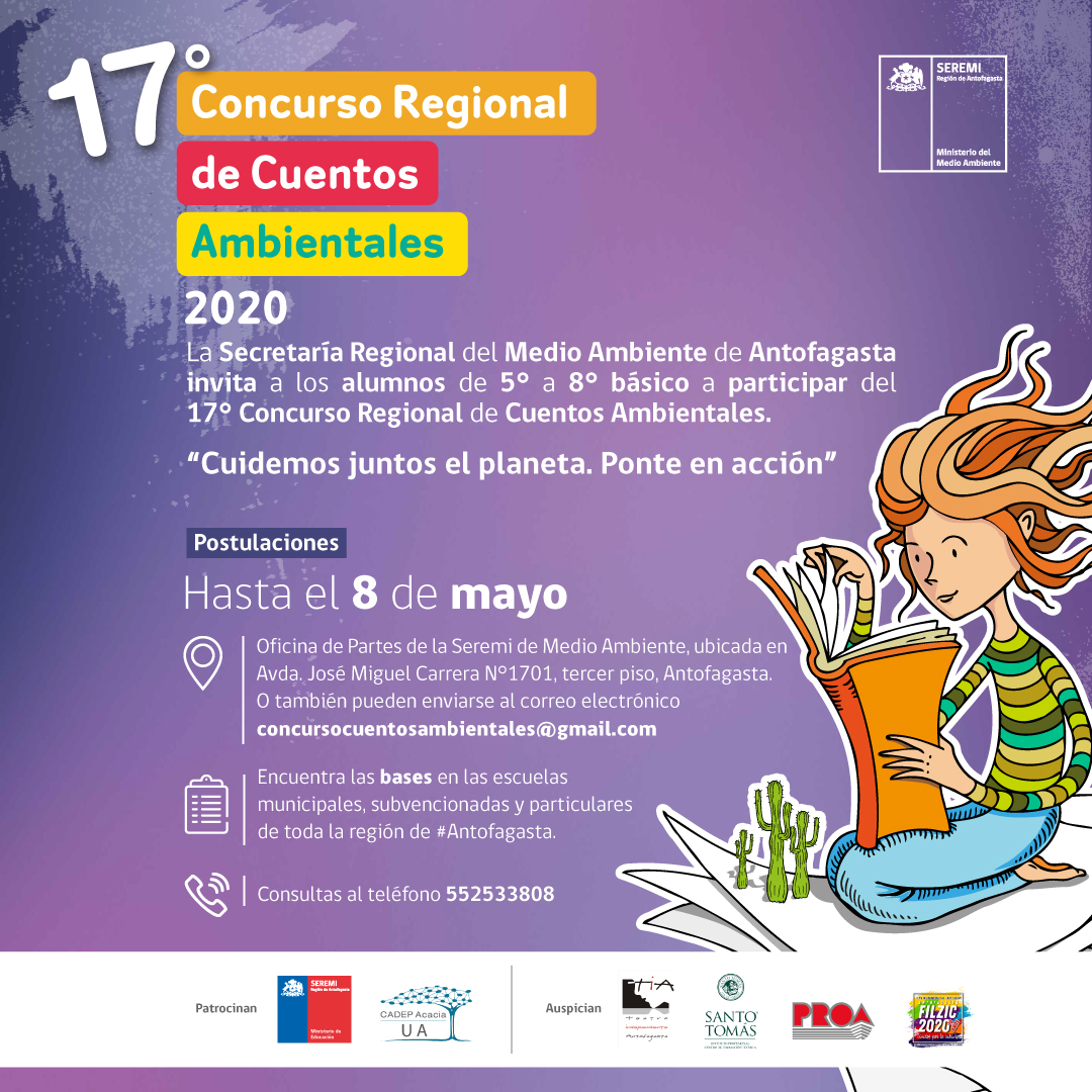 Seremi de Medio Ambiente de Antofagasta invita a participar en 17° Concurso  Regional de Cuentos Ambientales – MMA